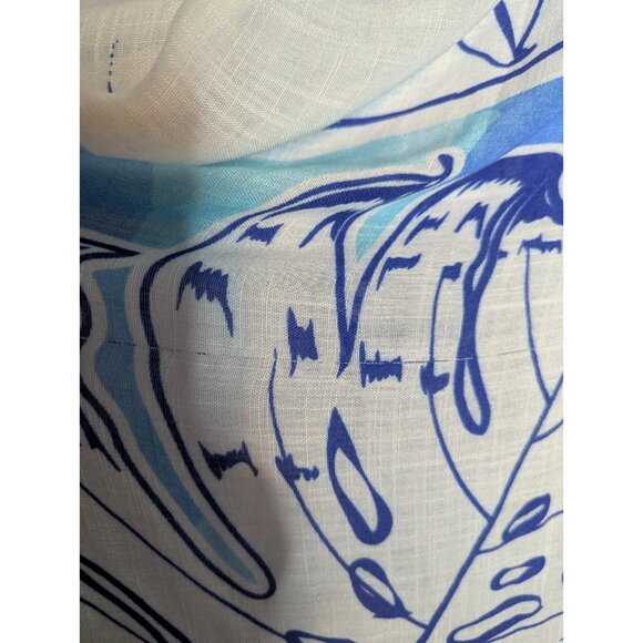 One by Onedder Women's Blue Palm Floral Kimono Cover Up Sz OS Beachy Resort Boho - Picture 12 of 15